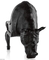 Preto animal comercial da forma da mobília home da cadeira/sofá do rinoceronte da fibra de vidro fornecedor